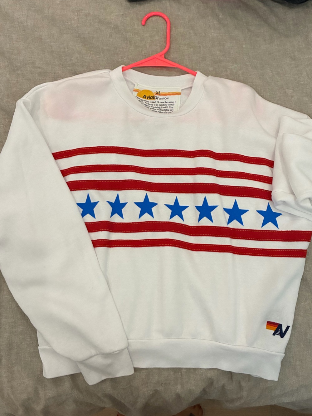 Woman’s Aviator Nation Stars & Stripes Crewneck Sweatshirt 🇺🇸